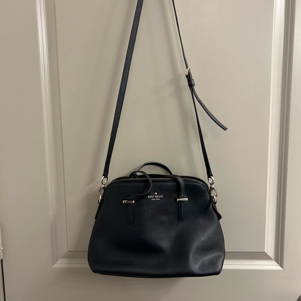 Kate Spade Black Crossbody Bag with Polished Finish